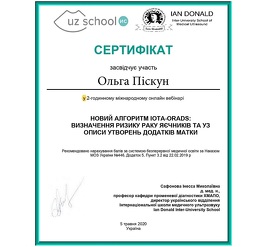 Сертифікат - Піскун О. В.
