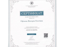 Сертификат - Ефимова В.О.