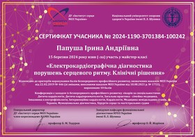 Сертификат Папуша Ирина Андреевна