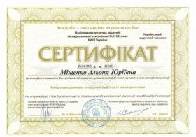 Мищенко Алена Юрьевна - Сертификаты 16.1