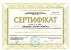Мищенко Алена Юрьевна - Сертификаты 17.1