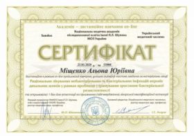 Мищенко Алена Юрьевна - Сертификаты 10.1